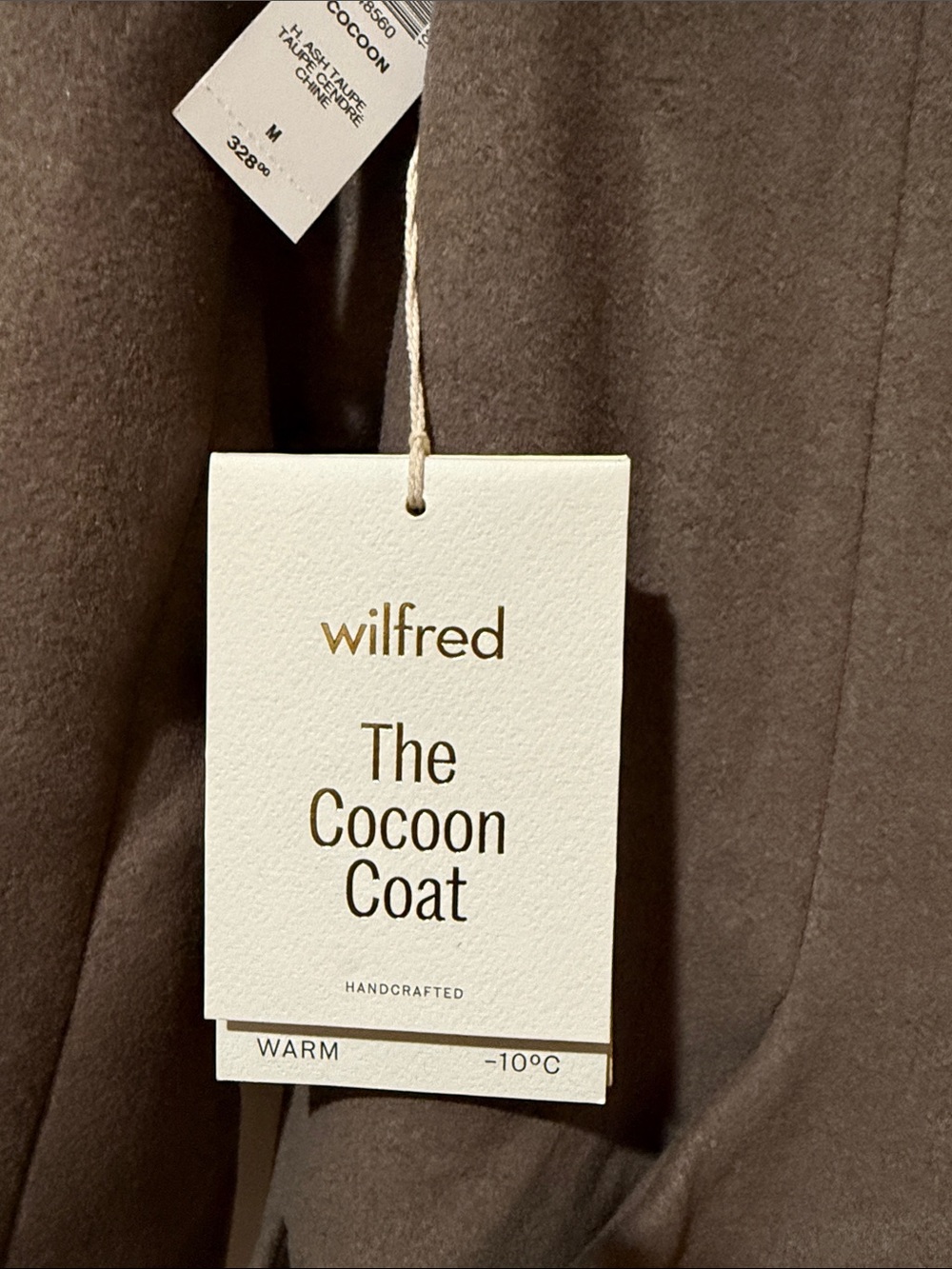 Wilfred Taupe Wool-Blend Shawl Collar Trench Coat - Picture 3 of 7